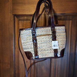 Liz Claiborne Brown and Cream Woven Tote